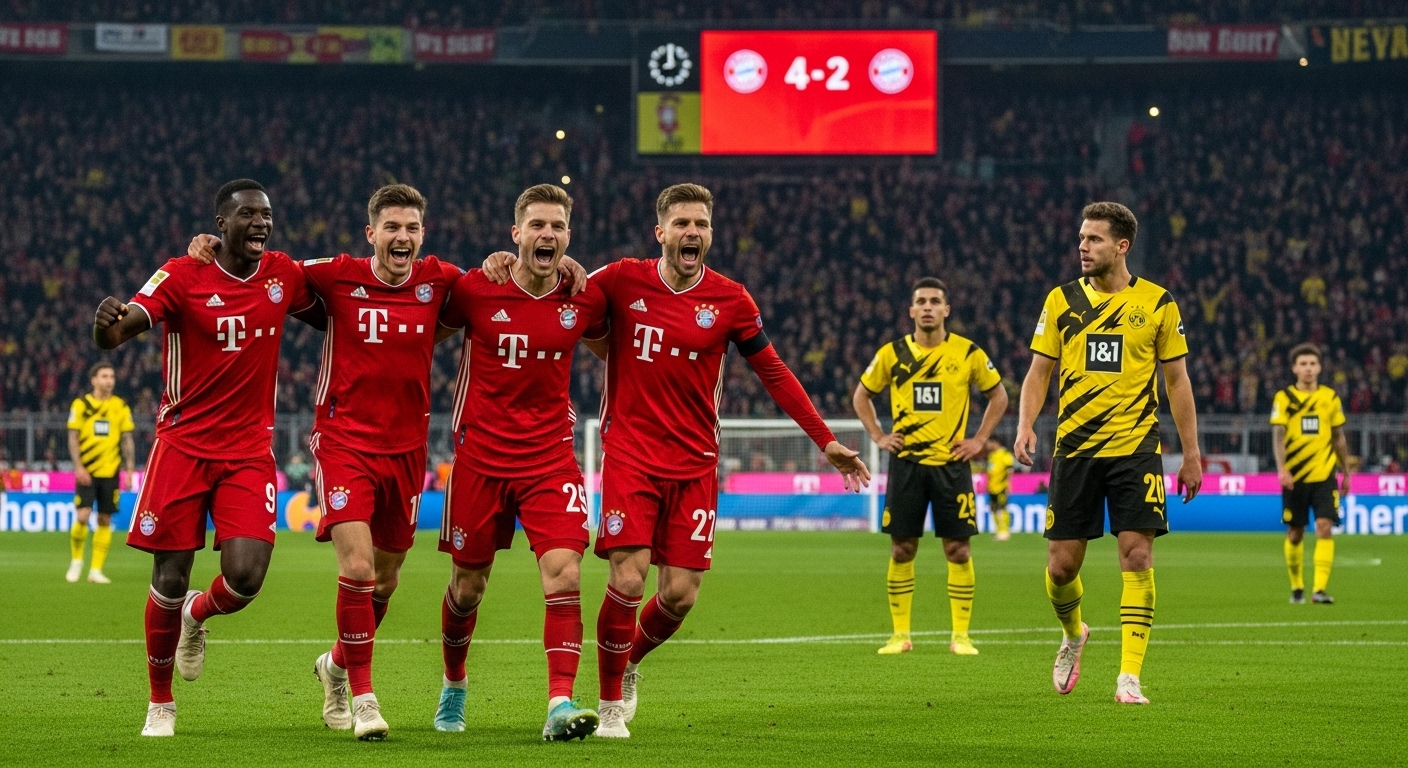 Bayern Munich Kalahkan Borussia Dortmund 4-2 dalam Der Klassiker yang Penuh Drama
